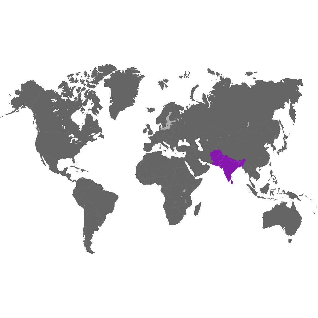 Map Image of South Asia Region for i4T Global Licence Holders