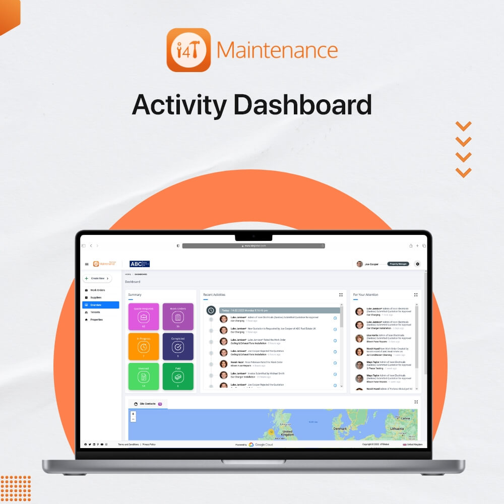 i4T maintenance activity dashboard - i4T Global