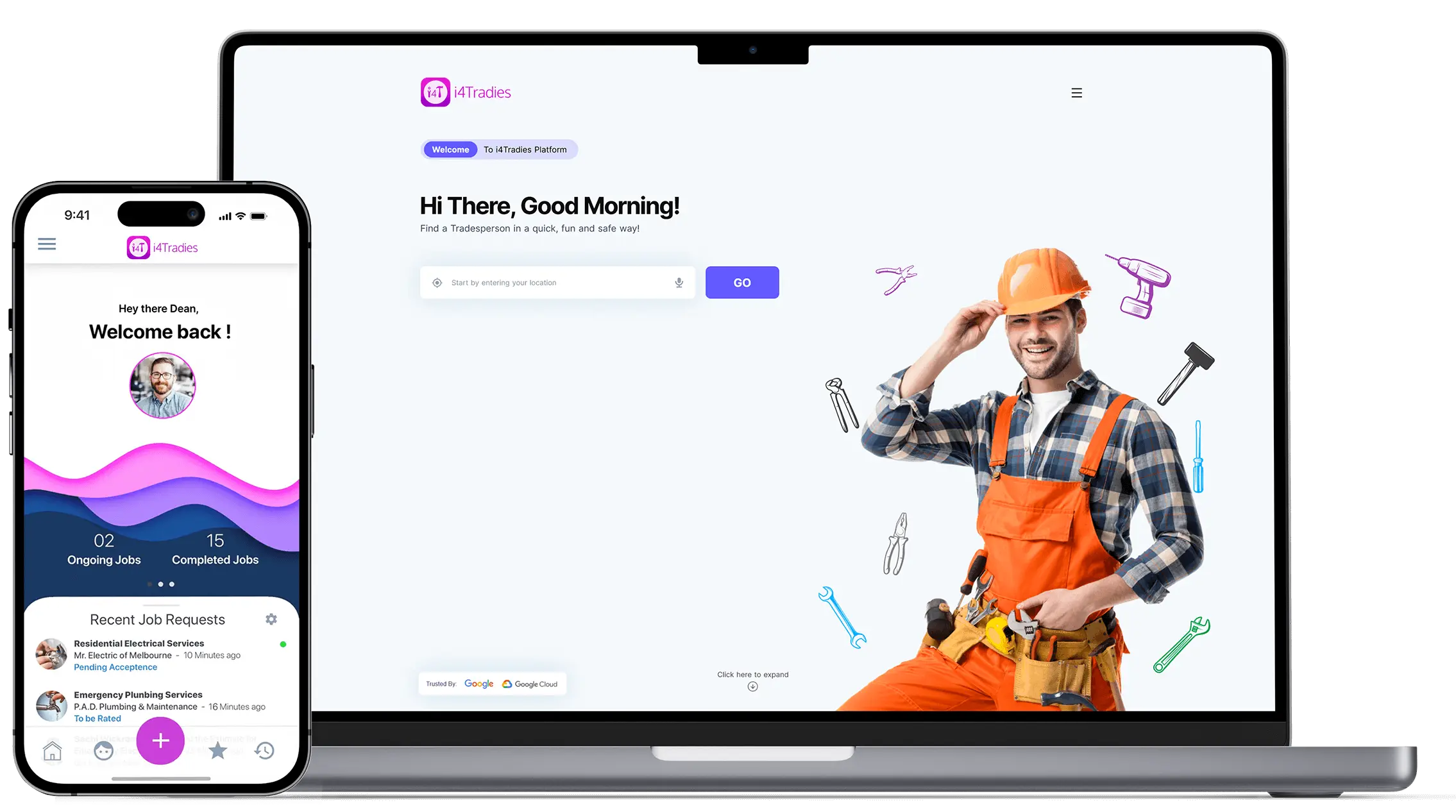 i4Tradies mobile and web app